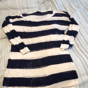 Express Navy blue and white shirt